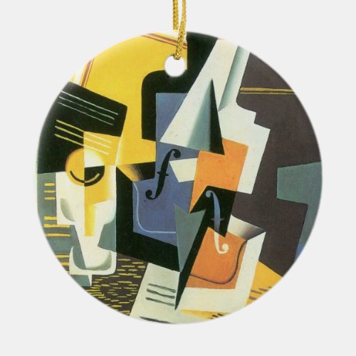 Violin and Glass by Juan Gris Vintage Cubism Ceramic Ornament