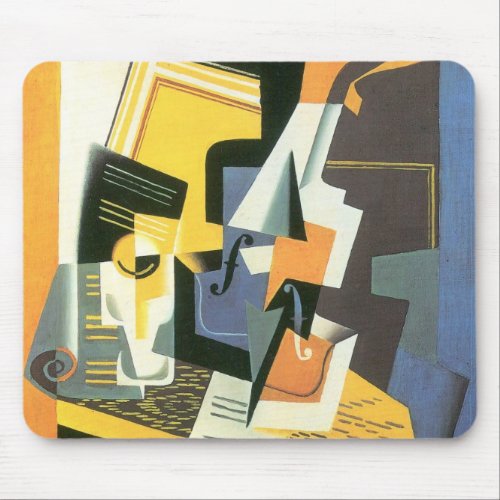 Violin and Glass by Juan Gris Vintage Cubism Mouse Pad