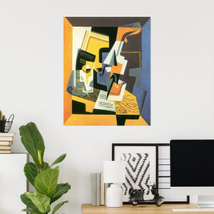 Violin and Glass by Juan Gris, Vintage Cubism Poster