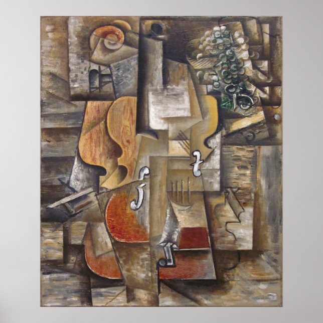 Violin and Grapes by Picasso (1912) Poster (Front)