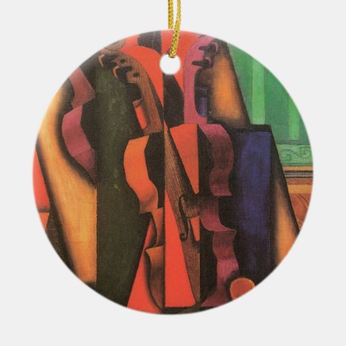 Violin and Guitar by Juan Gris Vintage Cubism Art Ceramic Ornament