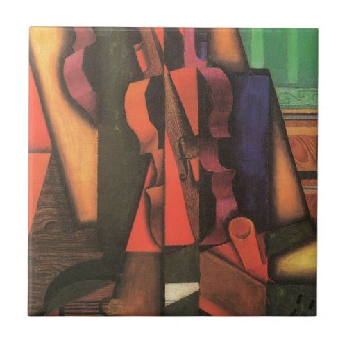 Violin and Guitar by Juan Gris Vintage Cubism Art Ceramic Tile