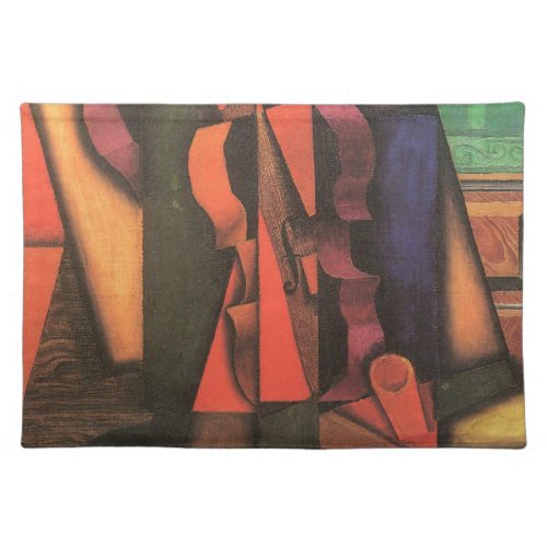 Violin and Guitar by Juan Gris Vintage Cubism Art Cloth Placemat