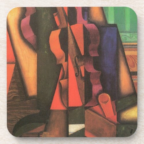 Violin and Guitar by Juan Gris Vintage Cubism Art Drink Coaster