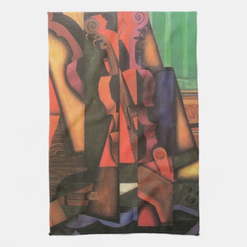 Violin and Guitar by Juan Gris Vintage Cubism Art Kitchen Towel