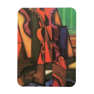 Violin and Guitar by Juan Gris, Vintage Cubism Art Magnet