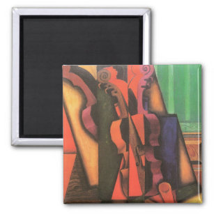 Violin and Guitar by Juan Gris, Vintage Cubism Art Magnet