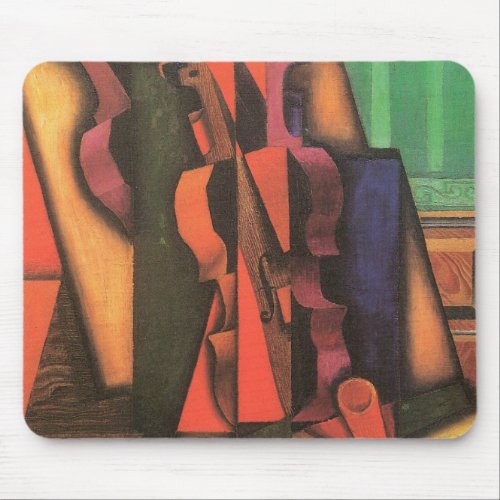 Violin and Guitar by Juan Gris Vintage Cubism Art Mouse Pad