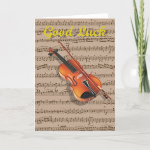 Violin and Music sheet. Card