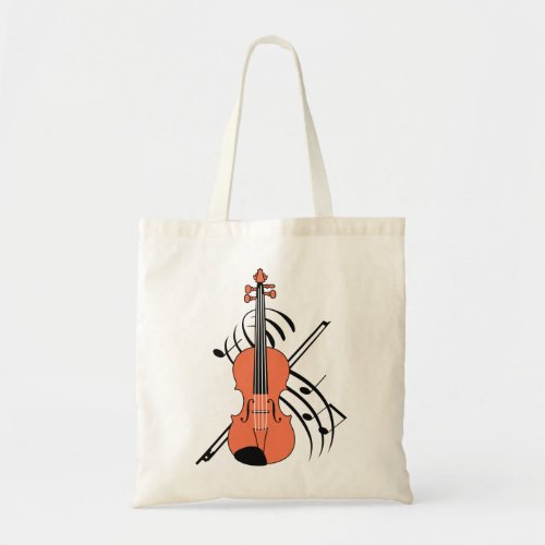 Violin and Music Tote Bag