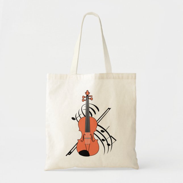 Violin and Music Tote Bag (Front)