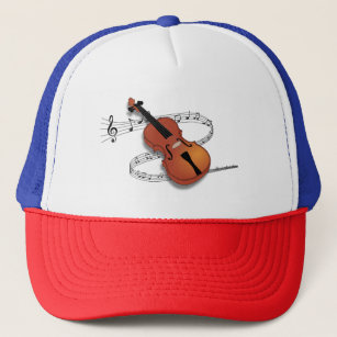 Violin and musical notes trucker hat