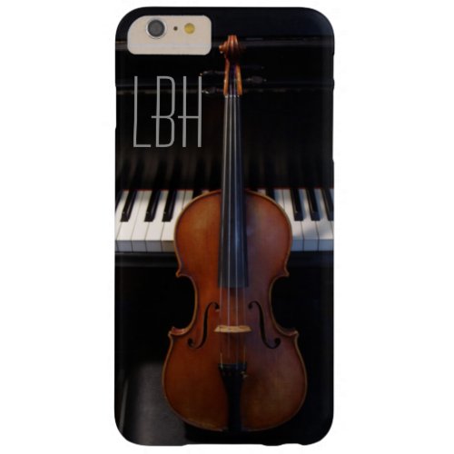 Violin and Piano Keyboard with Custom Monogram Barely There iPhone 6 Plus Case