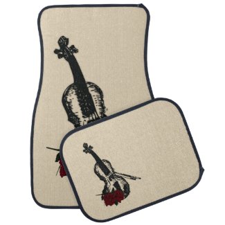 Violin and Roses Floor Mat