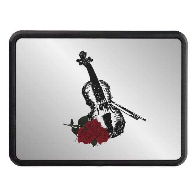 Violin and Roses Silver Hitch Cover (Front)