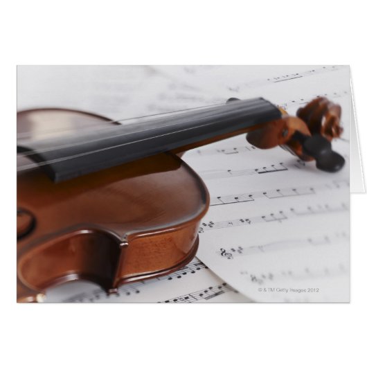 Violin and sheet music cards (Front Horizontal)