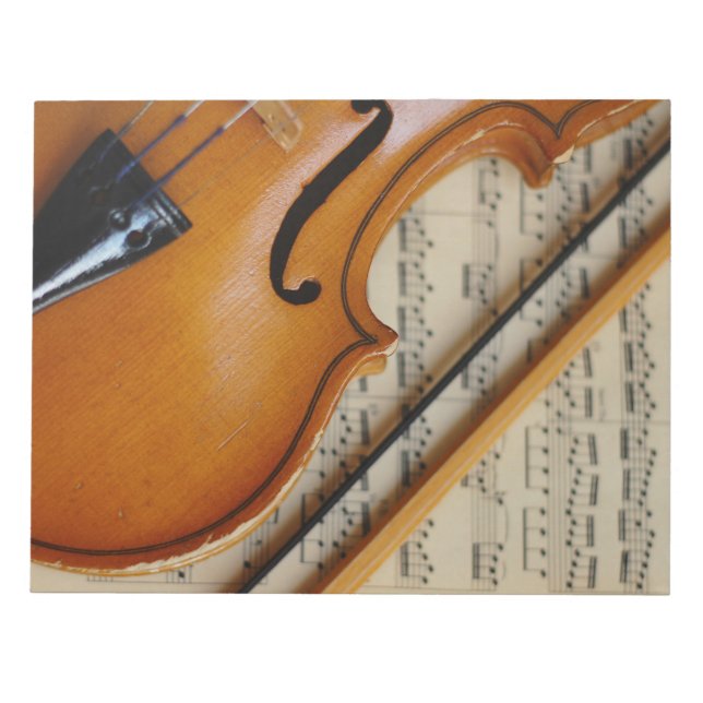 Violin and Sheet Music Notepad (Front)