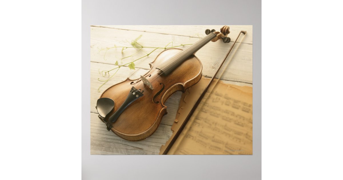 Violin and Sheet Music Poster | Zazzle