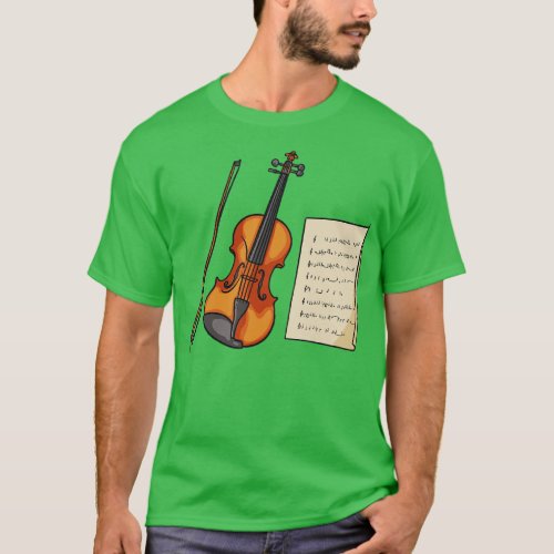 Violin And Sheet Music T_Shirt
