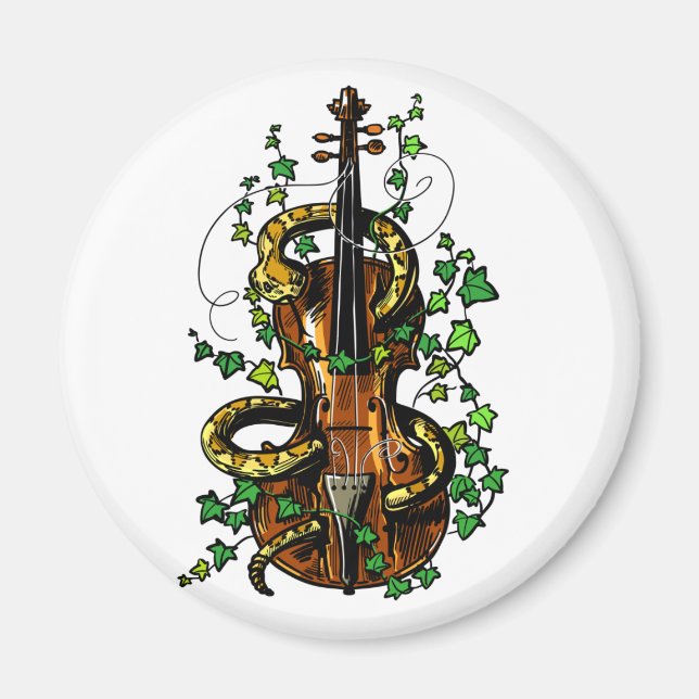 Violin and snake magnet (Front)
