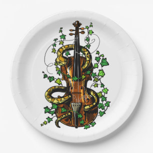 Violin and snake paper plates