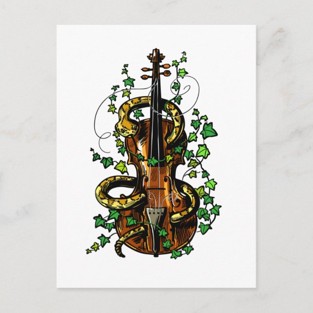 Violin and snake postcard (Front)