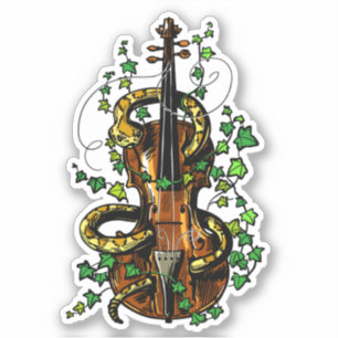 Violin and snake sticker