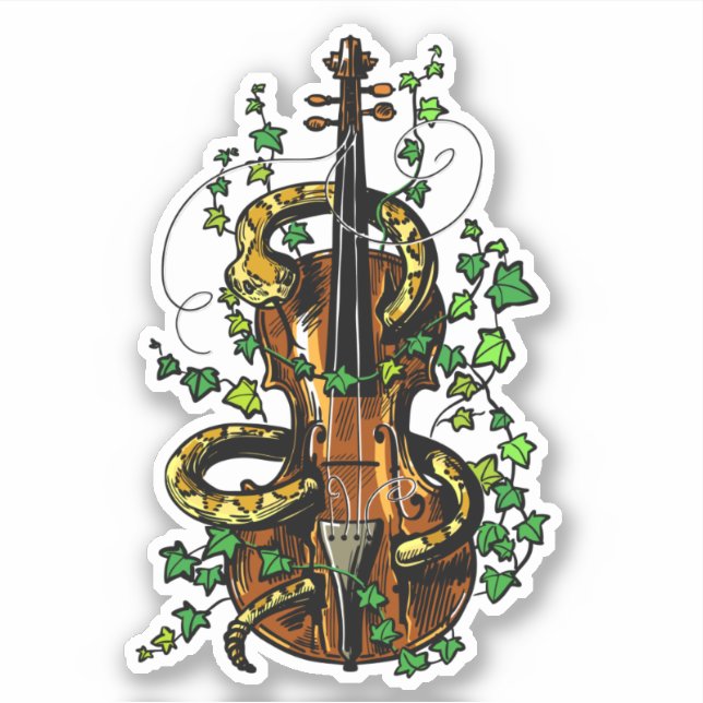 Violin and snake sticker (Front)