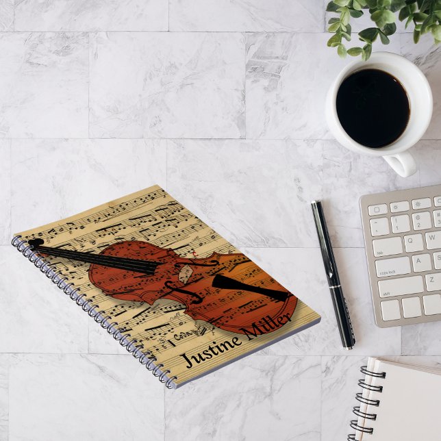 Violin and Vintage Sheet Music Notebook (Creator Uploaded)