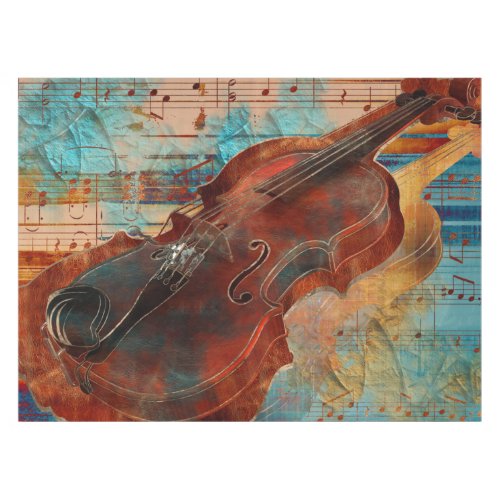 Violin Art Collage _ mixed media Tablecloth