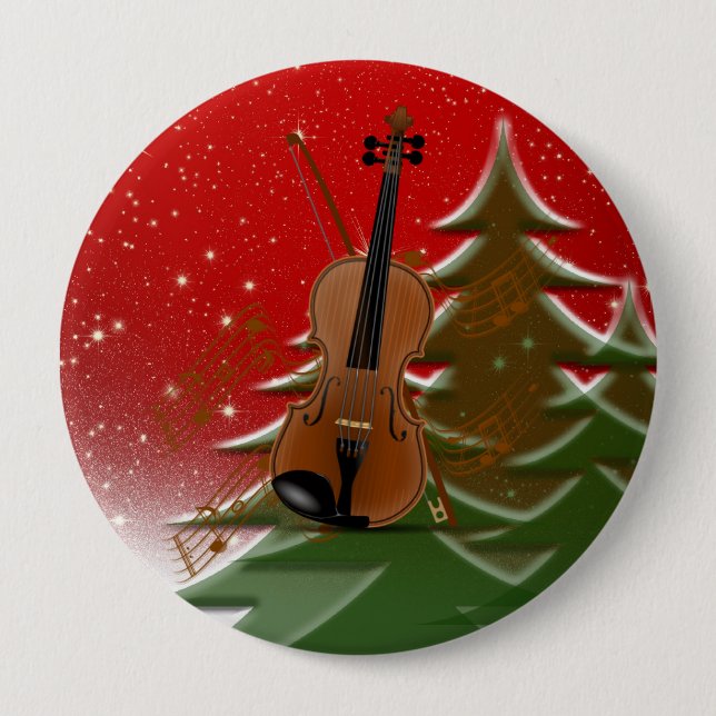 Violin at Christmas Button (Front)