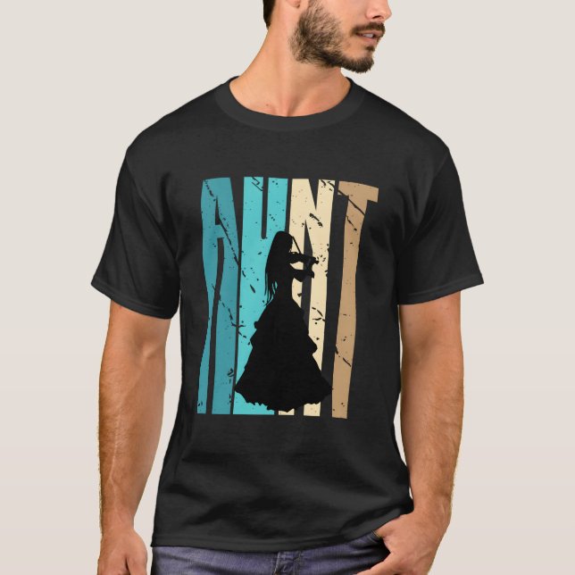 Violin Aunt Music Fan Family Supporter Musical T-Shirt (Front)