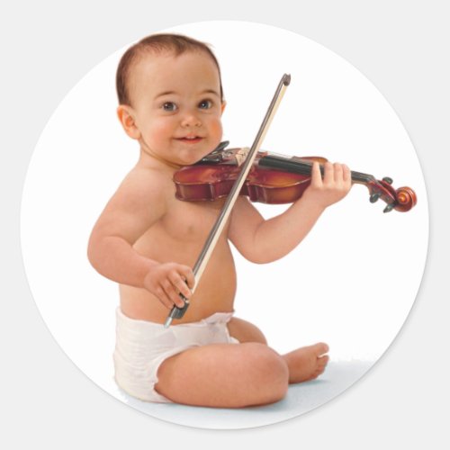 Violin Baby Classic Round Sticker