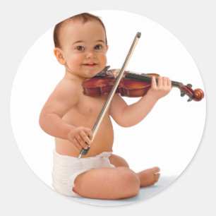 Violin Baby Classic Round Sticker