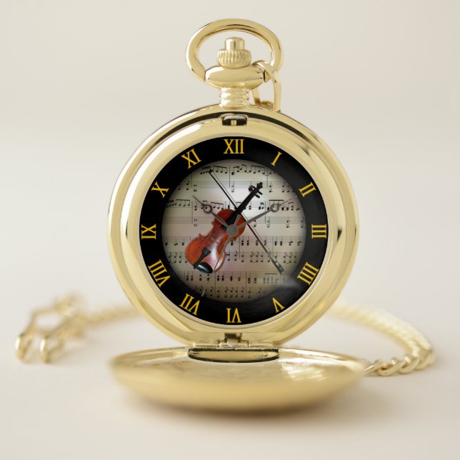 Violin ~ Background “The Musical Planet” * ~ Pocket Watch (Inside)