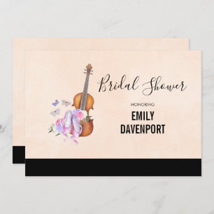 Violin, Ballet Shoes and Butterflies Bridal Shower Invitation