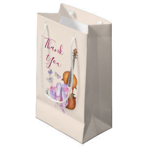 Violin, Ballet Shoes and Butterflies Thank You Small Gift Bag