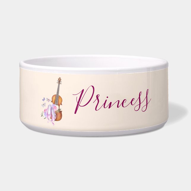 Violin, Ballet Shoes, Flowers and Butterflies Bowl (Front)