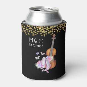Violin, Ballet Shoes, Flowers and Butterflies Can Cooler