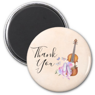 Violin, Ballet Shoes, Flowers and Butterflies Magnet