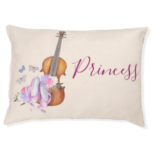 Violin, Ballet Shoes, Flowers and Butterflies Pet Bed