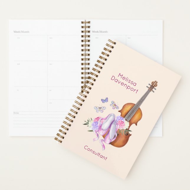 Violin, Ballet Shoes, Flowers and Butterflies Planner (Display)