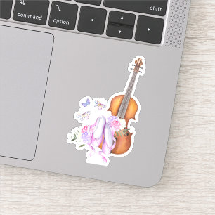 Violin, Ballet Shoes, Flowers and Butterflies Sticker