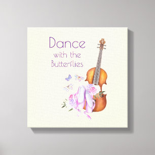 Violin & Ballet Shoes Inspirational Dance Canvas Print