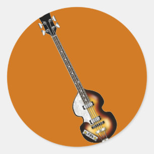Violin Bass Guitar Classic Round Sticker