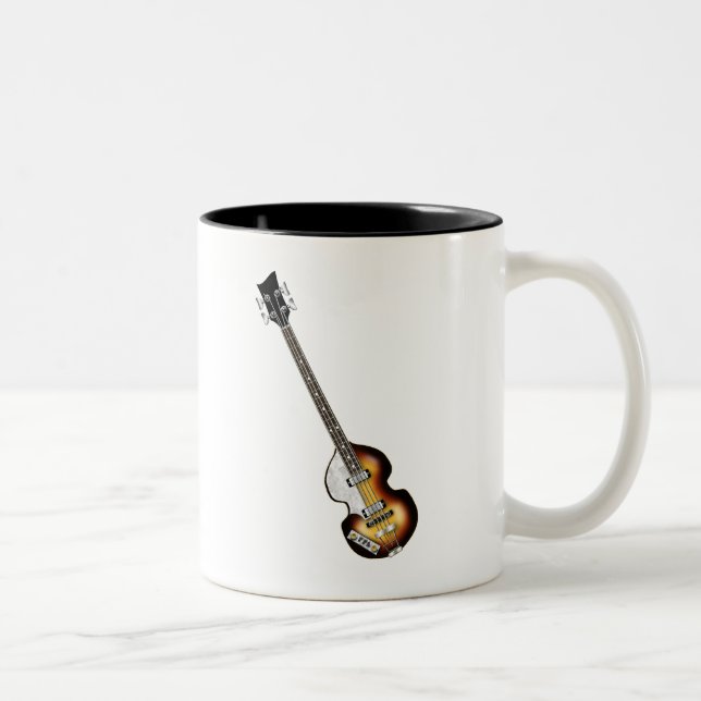 Violin Bass Guitar Two-Tone Coffee Mug (Right)