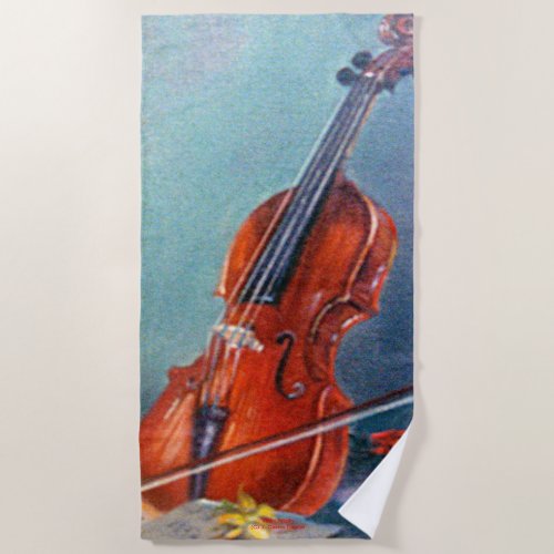 Violin Beach Towel