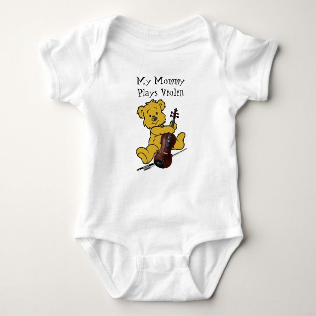 VIOLIN BEAR-T-SHIRT BABY BODYSUIT (Front)