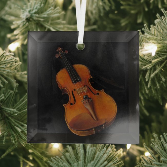 Violin Beveled Glass Ornament