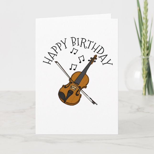 Violin Birthday Card Violinist String Musician (Front)